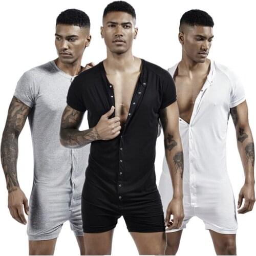 Onesies Fitness Men Undershirts Jockstrap Bodysuit Bodybuilding Jumpsuit Romper Corset For Man Modal Boxer Slimming Underwear