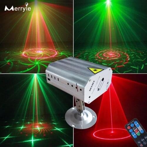 24 Modes Dj Laser Projector Stage Light Indoor Disco LED Party Effect Light With Remote Control for NewYear Bar Club Christmas