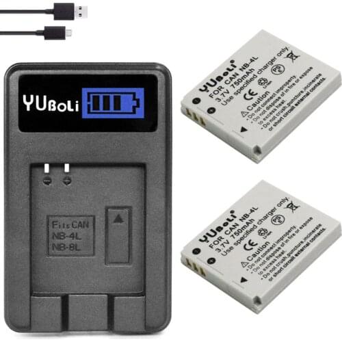 2Pcs bateria NB-4L NB 4L NB4L Li-ion Battery For Canon IXUS 60 65 80 75 100 I20 110 115 120 130 IS 117 220 225