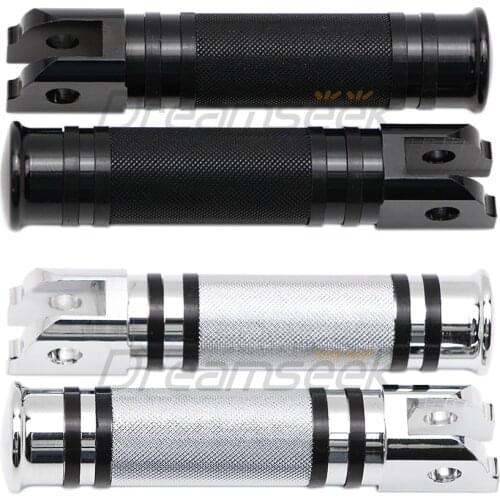 Motorcycle Footpegs Footrests for Harley Softail Fat Boy FXFB 2018 2019 2020 Driver Front Foot Pegs Knurled Black/Chrome CNC Alu