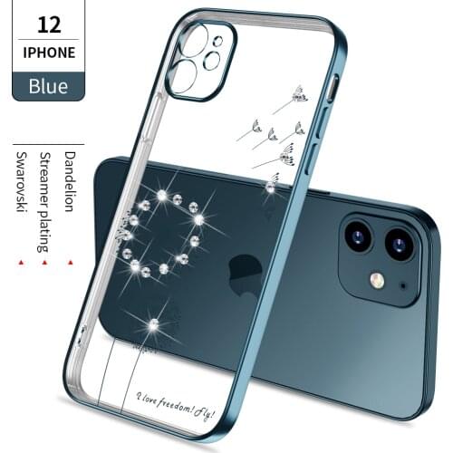 For iPhone 12 11 Pro Max Mini iPhone x xs xr 7 8 Plus SE 2020 Cases Luxury Classic Square Frame Plating Cases Soft Clear Cover