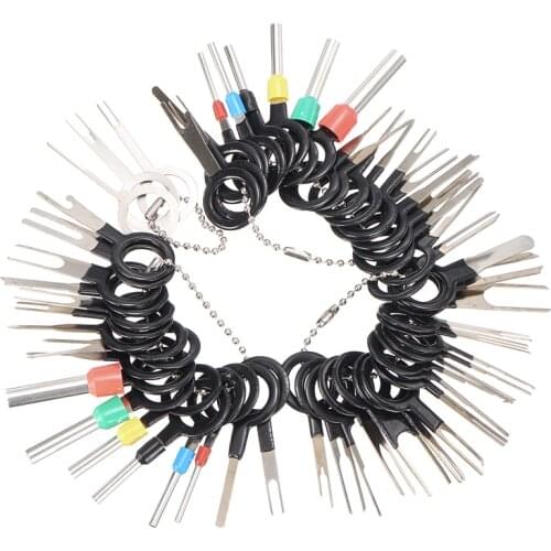 59pcs Car Auto Terminal Removal Tool Kit Wiring Crimp Connector Pin Extractor Electrical Wire Puller Pin Needle Car Repair Tool