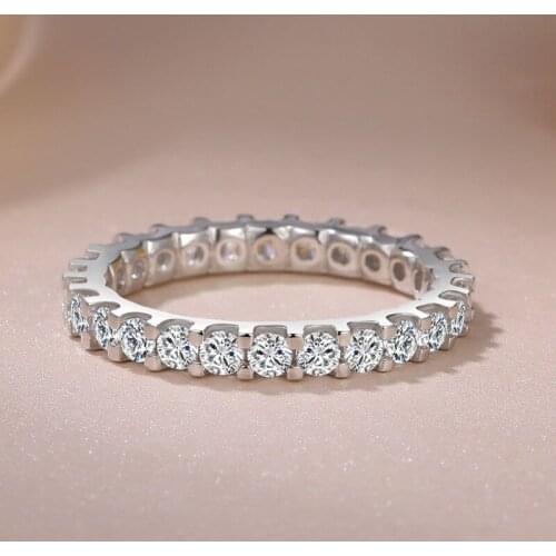 Clear Cubic Diamond Rings 925 Sterling Silver Rings for Women Bridal Wedding Engagement Ring Birthday Gift