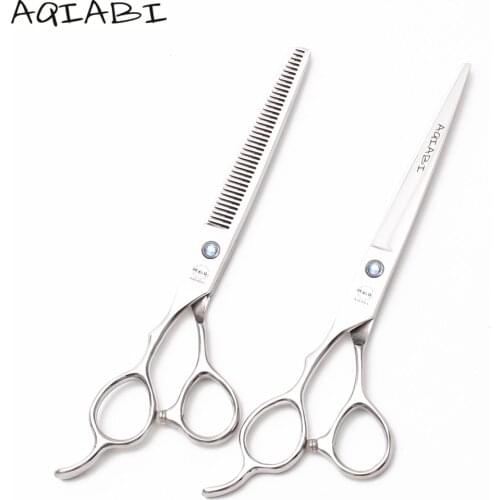 A8000 7'' Left-Hand Stainless Professional Hairdressing Scissors Straight Shears Thinning Shears Barber Shop Salon Hair Scissors