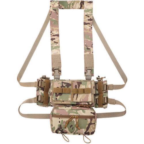 Tactical MK3 Tactical Chest Rig Micro Fight Modular Adjustable Hunting Plate Carrier Airsoft Vest with 556 762 Mag Pouch