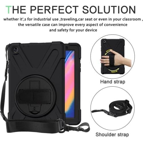 Shock proof Hybrid case For Samsung Galaxy Tab A 8.0 With S Pen 2019 stand cover SM-P200 SM-P205 bag + hand and Shoulder Strap