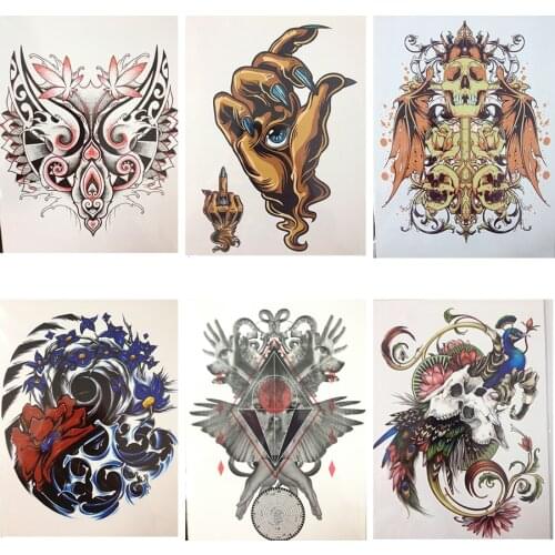 21 X 15 CM Peacock and flower Sexy Cool Beauty Tattoo Waterproof Hot Temporary Tattoo Stickers