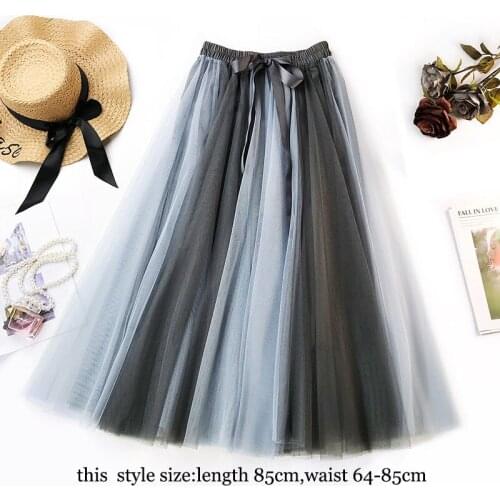 Patchwork Tutu Skirt Femme Spring Summer High Waist Tulle Skirts Women 2021 New Fashion Long Sun Fluffy Jupe Longue