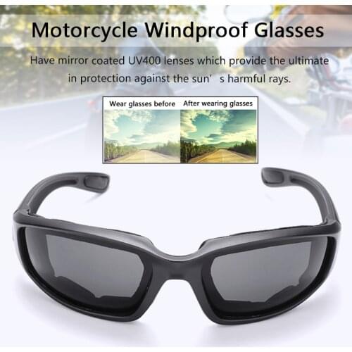 1pc Black Motorcycle Scooter Glasses Protective Sun Windproof Riding Motor Goggles Cycling Outdoor Parts Accessories