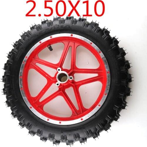 10''Mini Dirt Bike Tire wheels 2.50x10 Front or Rear rims & tyre Off Road Motocross mini motorrad child