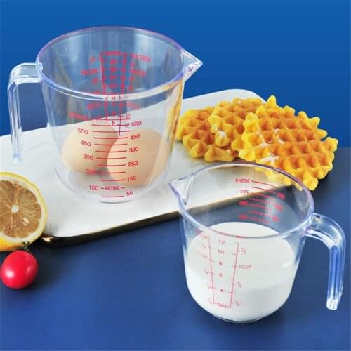 2pcs/set 300ml/600ml Clear Plastic Graduated Measuring Cup for Baking Beaker Liquid Measure JugCup Container