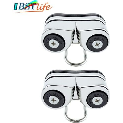 2X Stainless Steel 2 Row Matic Ball Bearing Cam Cleat leading Ring Pilates Equipment Boat Fast Entry Rope Wire Fairlead Sailboat