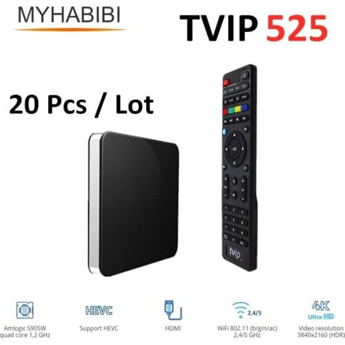 20 Pcs Lot TVIP 525 Linux IPTV Set Top Box M3u TVIP525 OTT Media Player TV Box