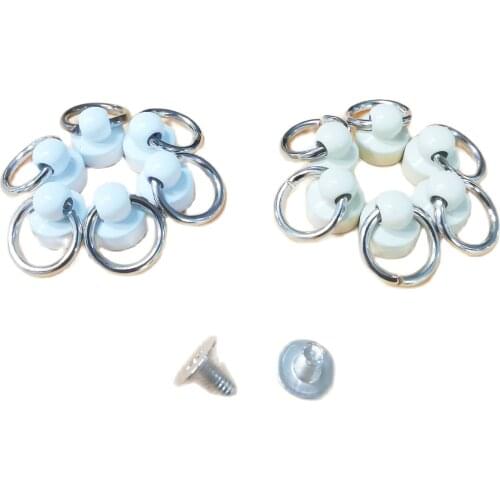 4/20Pcs White Painted Nipple Rivet With O Ring Round Head Clasps Screw Nail Studs For Phone Case Leather Craft DIY Accessories