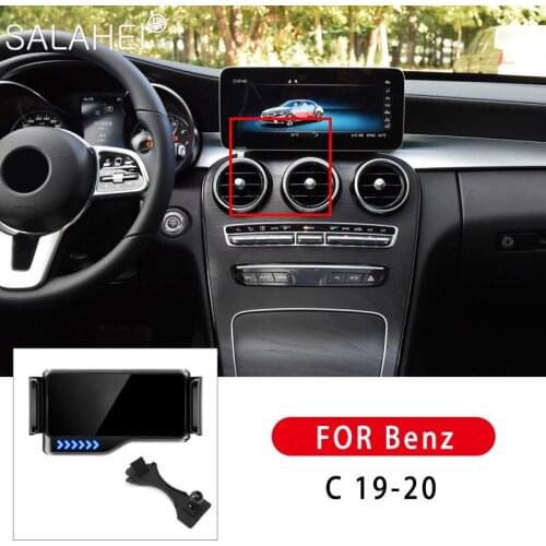 Gravity Car Phone Holder For Benz C class 2019 2020Air Vent Mount Bracket Snap-type Auto Induction GPS Bracket Stand Accessories