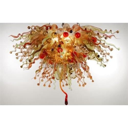 Free Shipping Pretty Light Multi Colored Glass Chandelier For House Decoration