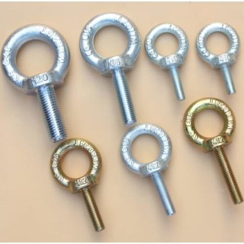 M8 M10 M12 M16 M20 length thread screw Steel hanging bolt eye bolt inch UNC BSW inch pitch steel eyebolt Lifting weight loading