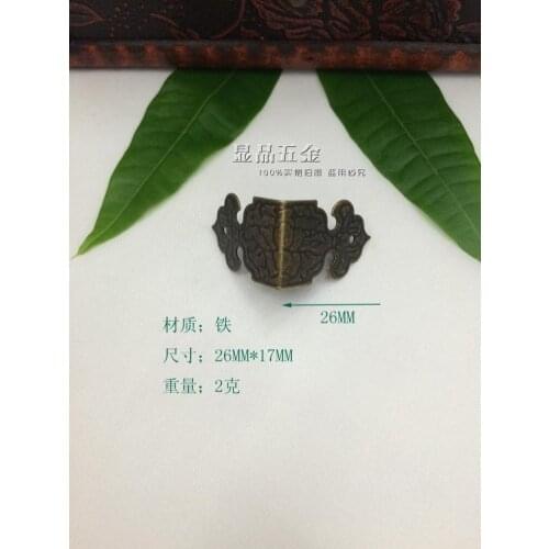 26*26*17mm Bronze Antique metal hardware edge, Wooden box Decorative side Corner Angle code Pattern wrapping Decorative strips