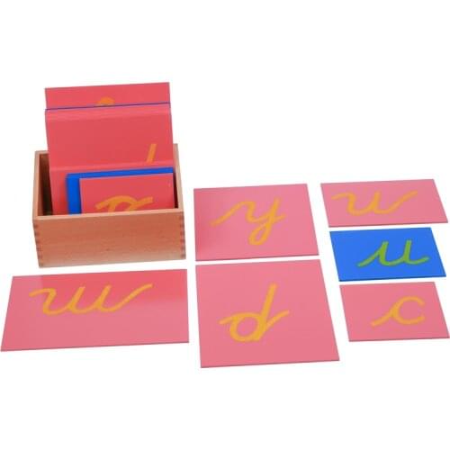 Lower Case Sandpaper Letters Cursive Letter Puzzles Wooden Alphabet Puzzles Montessori Language Materials Writing Practice Tool