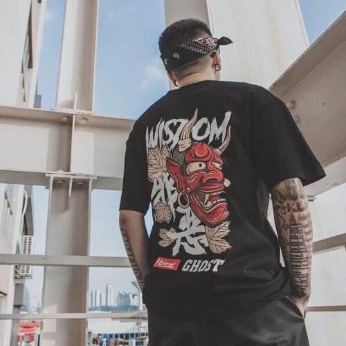 Gothic Cotton T shirt men Chinese t-shirt hip hop t-shirt men women cool summer blouse casual loose devil tshirt streetwear male