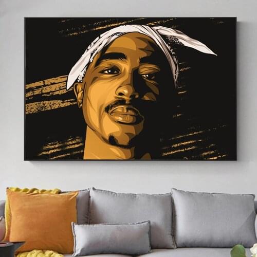 Hip Hop Tupac Rappers 2PAC Figure Portrait Wall Posters Prints Picture On Canvas Wall Art Painting For Living Room Home Decor