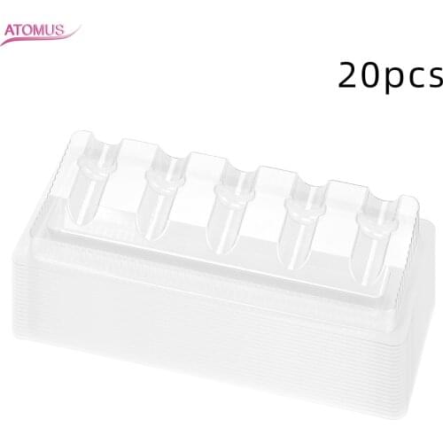 20Pcs/Lot Tattoo Cartridge Needles Holder Transparent Plastic Hold Machine Pen Ink Pigment Trays Stand Permanent Makeup Body Art