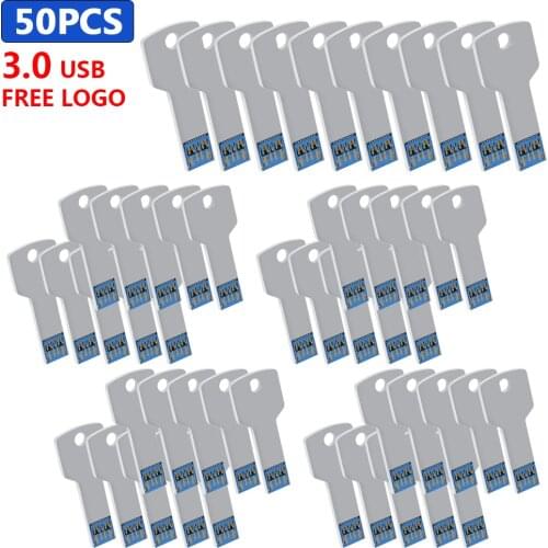 Bulk 50pcs free logo USB High Speed Pen Drive 16GB 32GB usb Flash Drives 128GB 64gb flash memory Usb3.0 Flash Disk 8GB Keychain