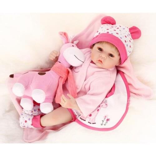 55cm Reborn Doll with Soft Real Gentle Touch 22inch Lovely Design Silicone Vinyl Lifelike Newborn Baby Christmas Presents