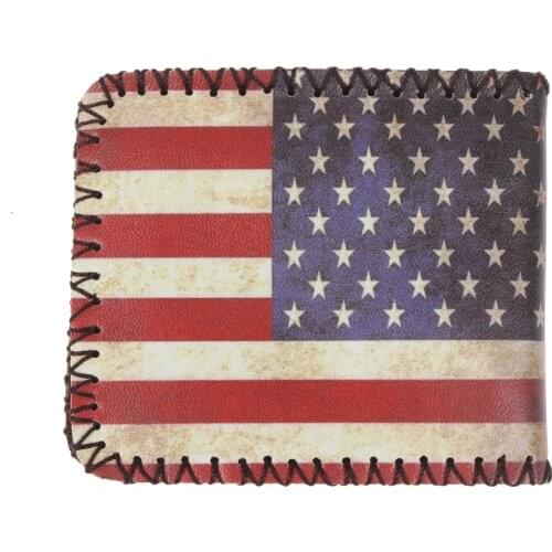 Fashion Stars And Stripes Wallet Usa National Flag Leather Wallets Mens Wallets
