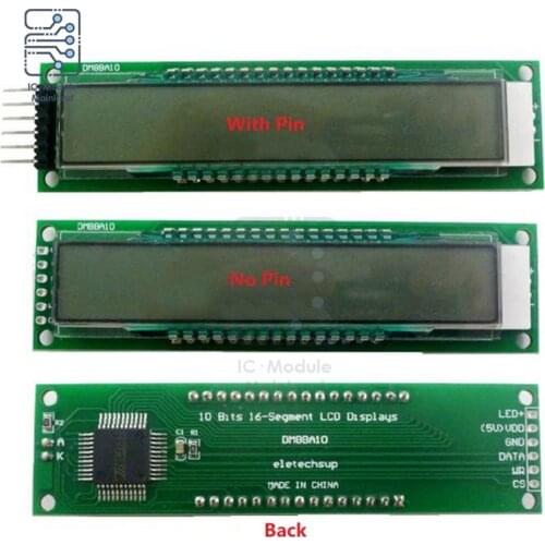 LCD Blue Display Module 10 Digit 16 Segment Screen Board with BacklightLCD Panel DM8BA10 DC 5V TM1622 Chip for Arduino