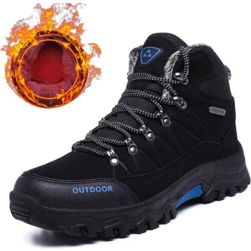 Men Outdoor Hiking Boots Durable Non-slip Trekking Climbing Shoes Waterproof Hunting Hiking Shoes Winter Fashion Warm Snow Boots