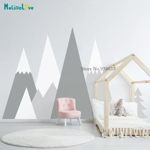 Adventure Mountains Wall Sticker Decal Nursery Crib Decoration Boy Girl Pattern for Kids Toddlers Room Self Adhesive BB842