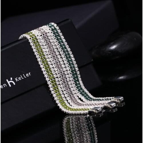 New Ladies Super Flash Inlaid Full Diamond Fashion Jewelry Claw Chain Rhinestone Bracelet Bridal Wedding Gift Accessories