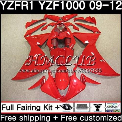 Bodys For YAMAHA YZF-1000 YZF R1 2009 2010 2011 2012 9HC.3 YZF-R1 Glossy red YZF 1000 R 1 YZF1000 YZFR1 09 10 11 12 Fairings