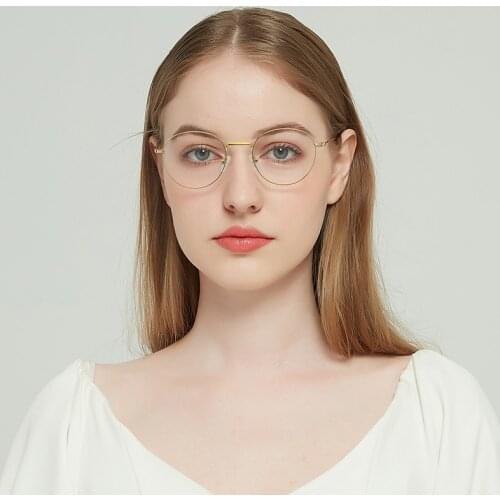 NEW STANDING Anti Blue Light Blocking Glasses Women 2021 Vintage Round Antiblue UV Rays Computer Gaming Titanium Eyeglasses Men