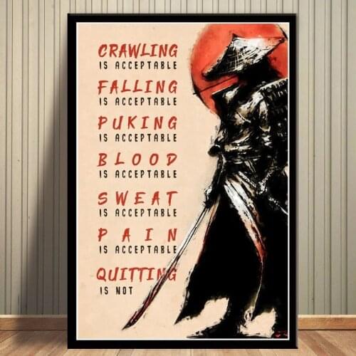 Japanese Style Samurai Posters and Prints on Canvas Painting Letter Modern Wall Art Picture for Living Room Home Decor