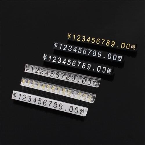 Plastic Cubes Price Display Tags Adjustable Number Stand Frame Label Shop