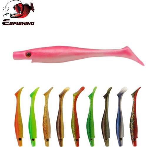 ESFISHING Hot Lures 100mm 6g 6pcs Hog shad Fishing Lure Sea Big Bait Soft Lures Pesca Trout Pike Perch Bass