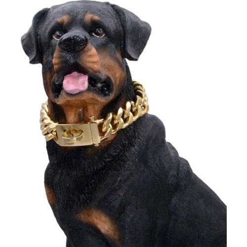 Strong Metal Dog Chain Collars Stainless Steel Pet Training Choke Collar For Large Dogs Pitbull Bulldog Silver Gold Show Collar