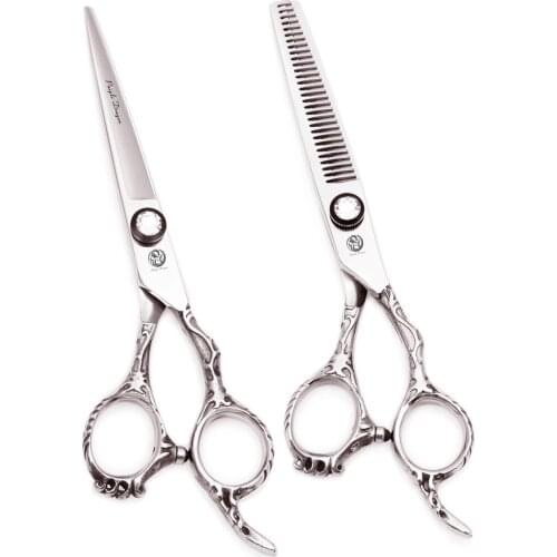 Barber Scissors Professional 6" JP 440C Purple Dragon Hair Cutting Scissors Hairdressing Thinning Shears 9008# Sculpture Handle