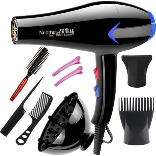 EU Plug 2100w Professional hair dryer blow dryer for salon home use hairdryer with nozzles travel Hot cold air adjustment