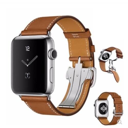 Genuine Leather belt for apple watch bands SE 42mm 44mm Single Tour strap for iwatch band 38mm 40mm series 6 5/4/3/2/1