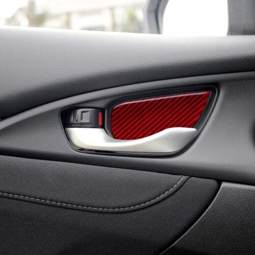 Compatible with Interior Door Handles Carbon Fiber Interior Cover for Honda Civic 2020 2019 2018 2017 2016 Trim