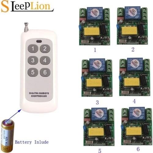 Sleeplion 433Mhz Universal Wireless Remote Control Switch AC 220v 110V 120V Relay 6 Receiver Switch Module LED Light Controller
