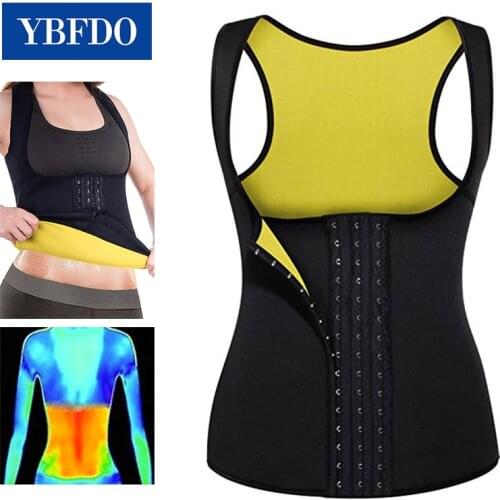 YBFDO Workout Waist Trainer Vest Corset for Women Weight Loss Training Cincher Body Shaper Slimming Sauna Sweat Compression Tops