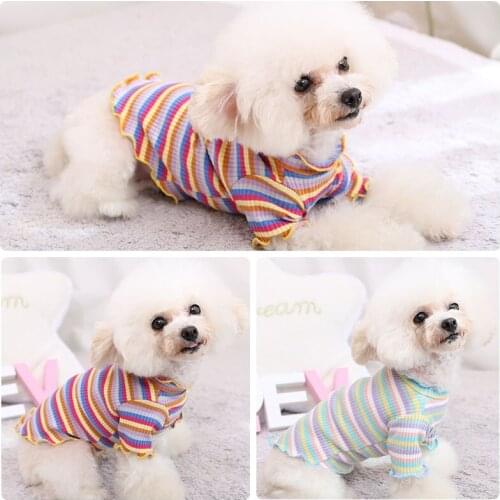 YooLook Stripe Dogs Clothes Lace Sweet Dogs Clothes for Small Medium Dog Summer Pet Clothes Vest Elegant Ropa Para Perros XS-XXL