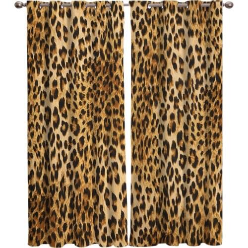 Wild Animald Leopard Room Curtains Large Window Window Curtains Bedroom Kitchen Kids Room Indoor Floral Decor Curtain Panels