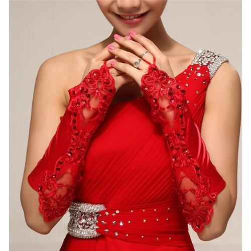 6 Colors Gloves Fingerless Satin Party Prom Bride Gloves For Women 2017 New Fashion Female Long Gloves