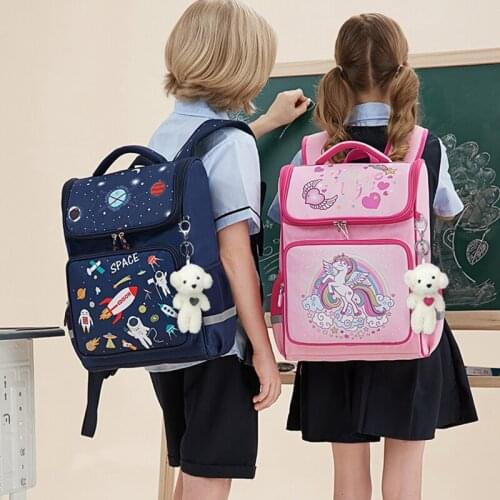 Grade 1-3-6 Childrens Backpack For Boys 6-8-12 Years Lightweight Kids Backpack For Girls Ridge Protection School Bag Child Baby