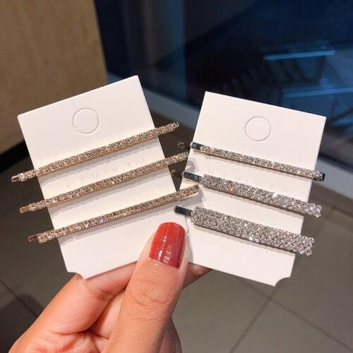1Set=4pcs Girls Ins Style Super Flash Diamond Hairpin Set Simple Luxury Hairpin HeaddressHair Clip Hair Accessories